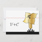 Invitation Art Déco Lily Typographie moderne Mariage Invitati (Dos)