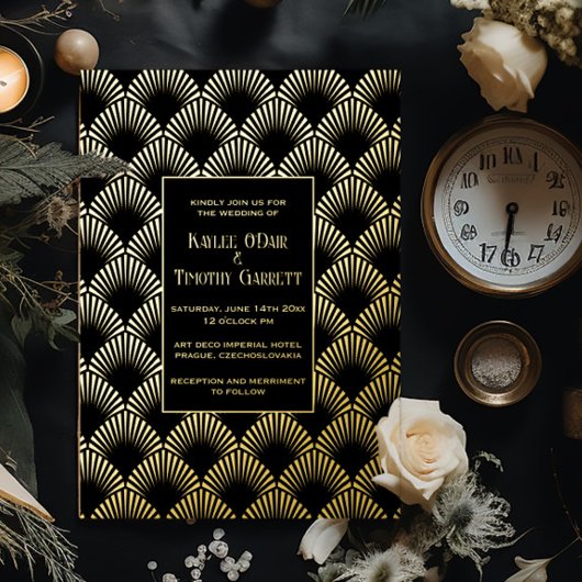 Invitation Art Déco Mariage/Anniversaire/Fête