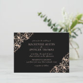 Invitation Art déco | Mariage de nouveau cuivre noir (Debout devant)