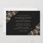 Invitation Art déco | Mariage de nouveau cuivre noir (Devant)