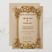 Invitation Art Déco Mariage Diamant biégé et Gold Foil (Devant / Derrière)