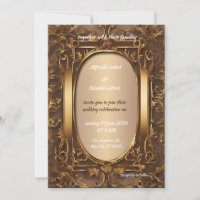 Art Déco Mariage Diamant brun et Or Foil In