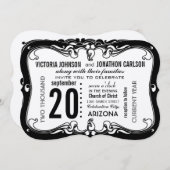 Invitation Art déco Mariage moderne (Devant / Derrière)