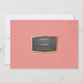 Invitation ART DECO MARIAGE or sunburst chalkboard corail (Dos)