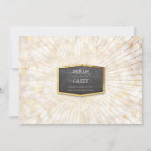 Invitation ART DECO MARIAGE or sunburst gray bokeh crème (Dos)