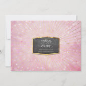 Invitation ART DECO MARIAGE or sunburst gris bokeh rose (Dos)