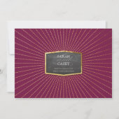 Invitation ART DECO MARIAGE or sunburst gris crème de cannebe (Dos)