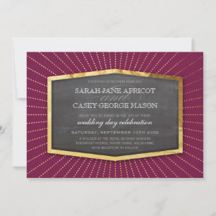 Invitation ART DECO MARIAGE or sunburst gris crème de cannebe