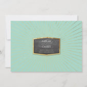 Invitation ART DECO MARIAGE or sunburst gris menthe vert (Dos)