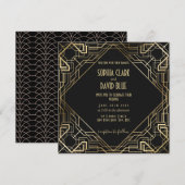 Invitation Art déco Mariage Vintage années 20 (Devant / Derrière)