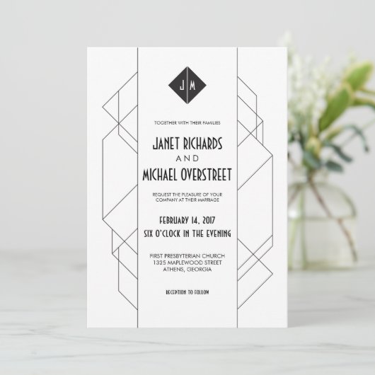 Invitation Art déco moderne (Debout devant)