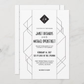 Invitation Art déco moderne (Devant / Derrière)