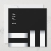Invitation Art Déco Noir Blanc 30e Anniversaire Fê (Dos)