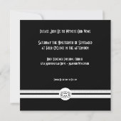 Invitation Art Déco Noir Chic noir et blanc Mariage formel (Dos)