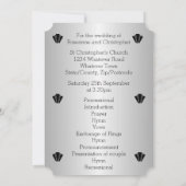 Invitation Art Déco Noir Et Blanc Mariage Argent (Dos)