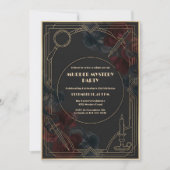 Invitation Art Deco Noir Murder Mystery Party Birthday (Devant)