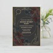 Invitation Art Deco Noir Murder Mystery Party Birthday (Debout devant)