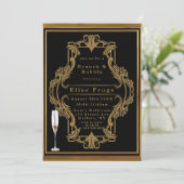 Invitation Art Deco Noir Or Royal Brunch & Bubbly (Debout devant)