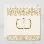 Invitation Art Déco Nouveau 50e Anniversaire d'or Crème (Dos)