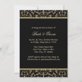 Invitation Art Déco Nouveau Dentelle Damas Golden Calligraphi (Dos)