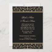 Invitation Art Déco Nouveau Dentelle Damas Golden Calligraphi (Dos)