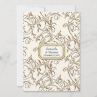 Art Déco Nouveau Elégant Gold Regency Off Blanc