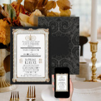 Art Déco Nouveau Gatsby Style Or en dentelle Look