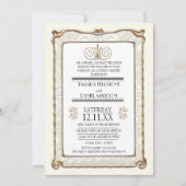 Invitation Art Déco Nouveau Gatsby Style Or en dentelle Look (Devant)