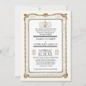 Invitation Art Déco Nouveau Gatsby Style Or en dentelle Look (Devant)