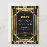 Invitation Art Déco Nouveau Meurtre Partie Mystère Or Noir<br><div class="desc">Personnalisez cette vintage Art déco Great Gatsby rugissant 20s thème meurtre mystery invitation de la partie facilement et rapidement, appuyez simplement sur le bouton customiser pour réorganiser et formater plus avant le style et le placement du texte. Avec son cadre Art déco chic et ses couleurs noir et or. Objets...</div>