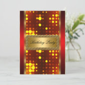 Invitation Art Déco Or Argent Rouge Feu (Debout devant)