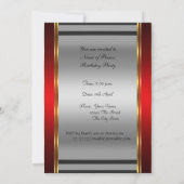 Invitation Art Déco Or Argent Rouge Feu (Dos)