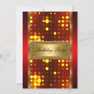 Invitation Art Déco Or Argent Rouge Feu