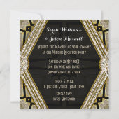 Invitation Art Déco Or Diamant Mariage (Dos)