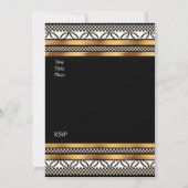 Invitation Art Déco Or Noir Blanc (Dos)