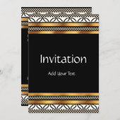 Invitation Art Déco Or Noir Blanc (Devant / Derrière)