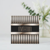 Invitation Art Déco Or Noir Sépia (Debout devant)