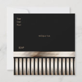 Invitation Art Déco Or Noir Sépia (Dos)