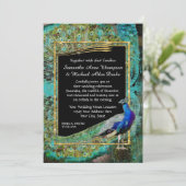 Invitation Art Déco Peacock Glam Old Hollywood Regency (Debout devant)