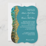 Invitation Art Déco Peacock Gold Parties scintillant Old Holl<br><div class="desc">Il s'agit d'un mélange d'oeuvres d'art vintages et d'une photographie originale de plumes de paon dessinée graphiquement par Audrey Jeanne Roberts et conçue pour une collection mariage moderne et contemporaine. Il y a un ensemble complet de produits et peut être créé dans plusieurs coloris. Très Glamour, parties scintillant dorée look...</div>