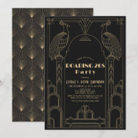 Art déco Peacock Roaring années 1920 20 Anniversai