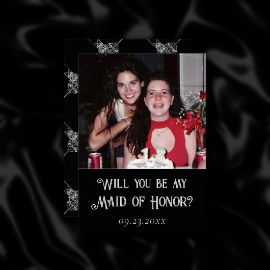 Invitation Art déco | Photo de la fête de la mariée noire et 