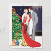 Invitation art déco rétro vintage Noël vacances (Devant)