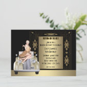 Invitation Art déco Roaring 20's Birthday Party (Debout devant)