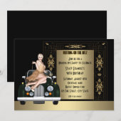 Invitation Art déco Roaring 20's Birthday Party (Devant / Derrière)