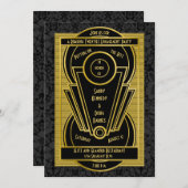 Invitation Art Déco Roaring 20s Twenties Engagement Party (Devant / Derrière)