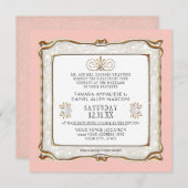 Invitation Art Déco Rose Or Nouveau Gatsby Mariage élégant (Devant / Derrière)