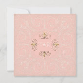 Invitation Art Déco Rose Or Nouveau Gatsby Mariage élégant (Dos)