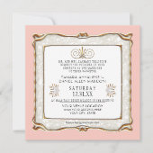 Invitation Art Déco Rose Or Nouveau Gatsby Mariage élégant (Devant)
