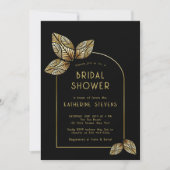 Invitation Art Déco Stylisé Feuille Boho Frame Fête des marié (Devant)